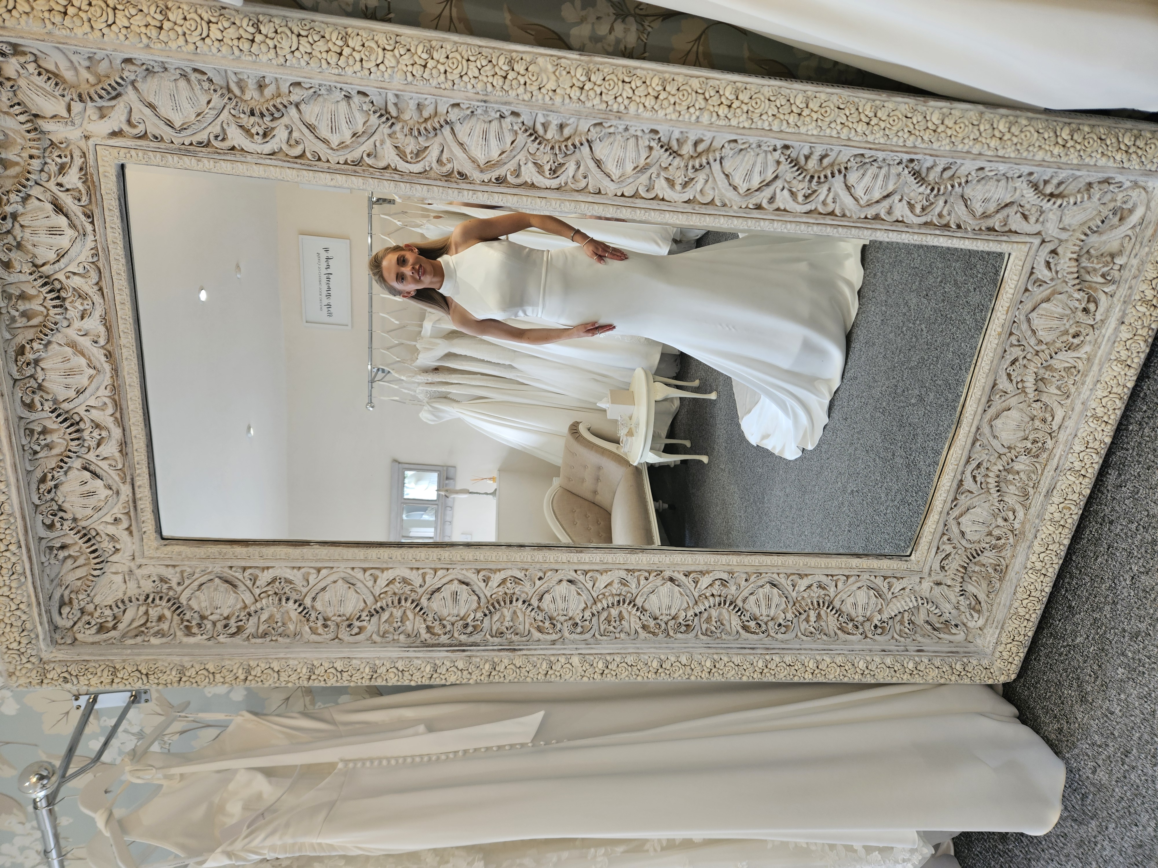 Bride in a wedding dress at Sarah's Wedding Boutique